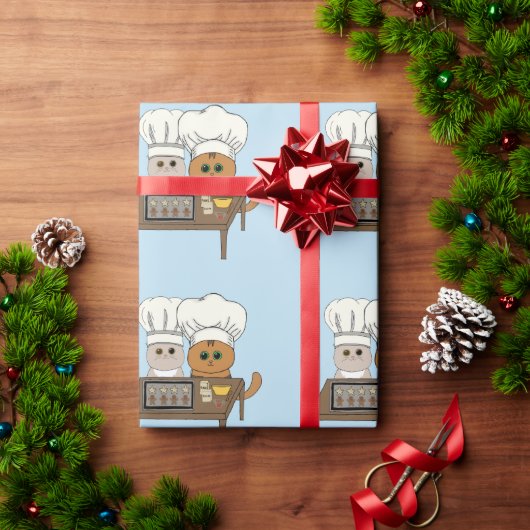 Feline Xmas Cookies Geschenkpapier (Feiertagsgeschenk)