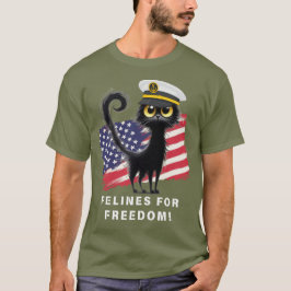 FELINEN FÜR FREIHEIT, Patriotische Katze in Sailor T-Shirt