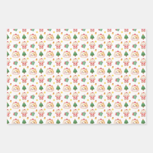 Felines Festivals Cat Themenweihnachtsfest Geschenkpapier Set (Vorderseite 3)