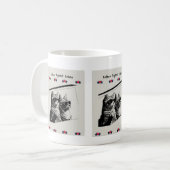 Felines gegen Felonen. Sterns. Meme Kaffeetasse (Vorderseite Links)