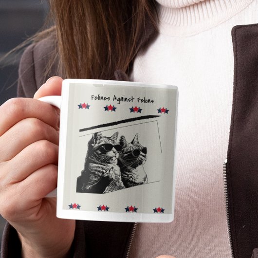Felines gegen Felonen. Sterns. Meme Kaffeetasse
