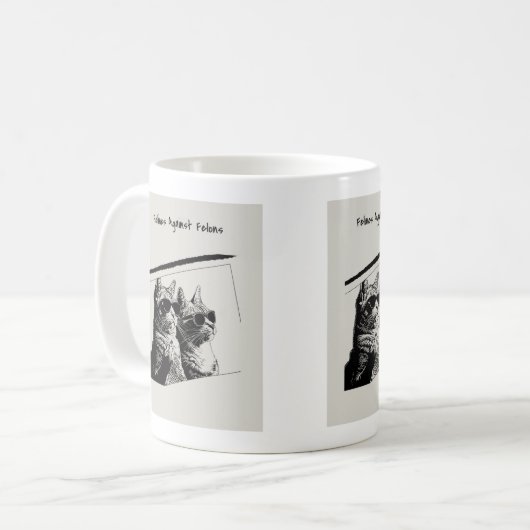 Felines gegen Felsen Kaffeetasse (Vorderseite Links)