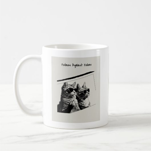 Felines gegen Felsen Kaffeetasse (Links)