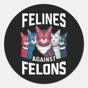 Felines gegen Felsen Runder Aufkleber