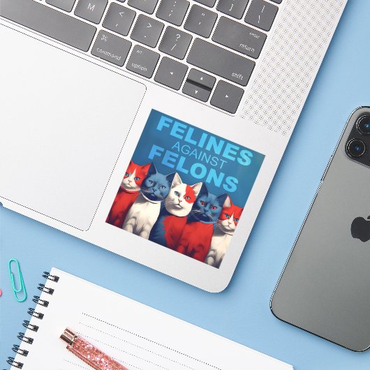 Felines gegen Felsen Sticker (Laptop mit iPhone)