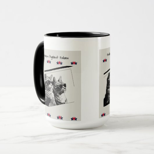 Felines gegen Felsen Tasse (Vorderseite Links)