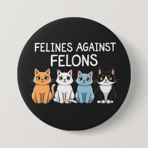 Felines gegen Felsen Trump Harris Election Cat Button