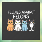 Felines gegen Felsen Trump Harris Election Cat Fensteraufkleber (Blatt 3)