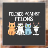 Felines gegen Felsen Trump Harris Election Cat Fensteraufkleber (Blatt 2)