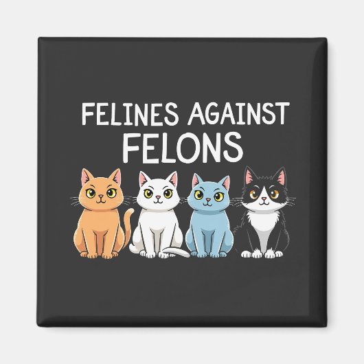 Felines gegen Felsen Trump Harris Election Cat Magnet (Vorne)