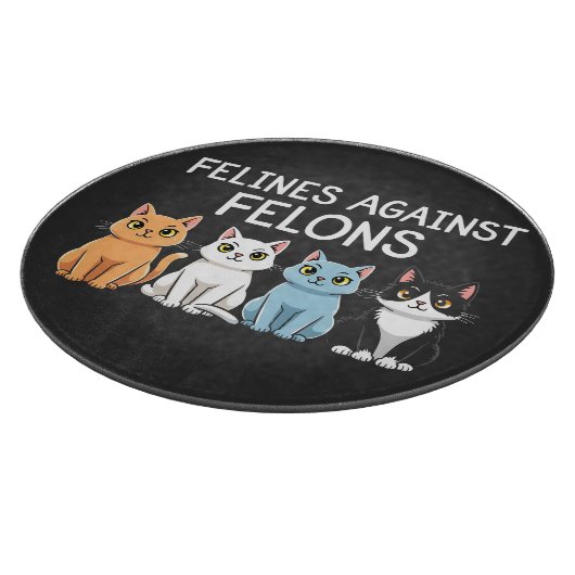 Felines gegen Felsen Trump Harris Election Cat Schneidebrett (Ecke)