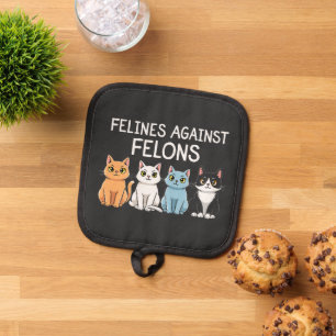 Felines gegen Felsen Trump Harris Election Cat Topflappen