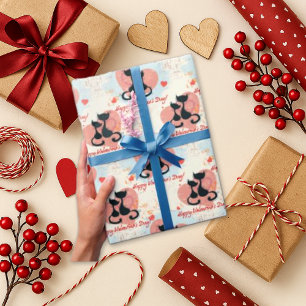Felines in Liebe Geschenkpapier
