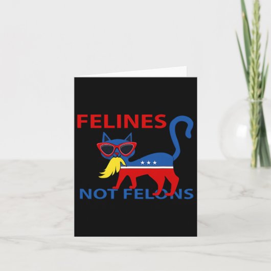 Felines not Felons Funny Kamala Katze Lady mit Tru Karte (Vorderseite)