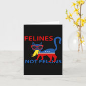 Felines not Felons Funny Kamala Katze Lady mit Tru Karte (Gelbe Blume)