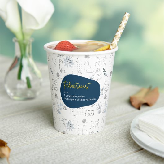 Felinetrovert für Katzenliebhaber auf Pappbecher (In Situ)