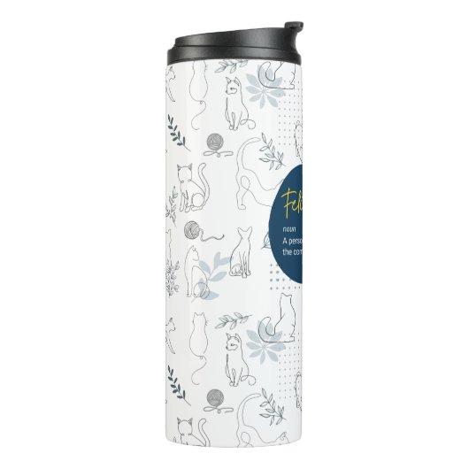 Felinetrovert für Katzenliebhaber weiße Farbe auf Thermosbecher (Nach links gedreht)