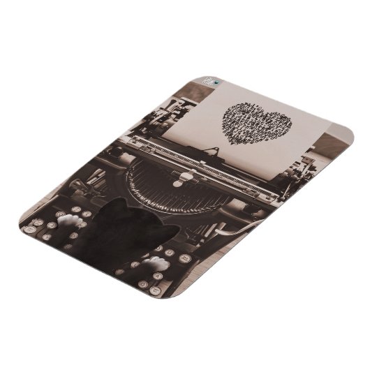 Felini Cat Typing Valentine's Heart - Magnet (Linke Seite)