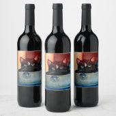 Felini im Koffer, bereit für (Mind-)Reisen - Weinetikett (Flaschen)