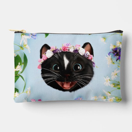 Felini the Cat - Spring Blossom Crown Süsse Zubehörtasche (Vorderseite)