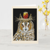 Felipe' die Eulenkarte Karte (Gelbe Blume)