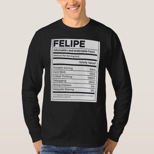 Felipe Nutrition Information Problem lösen Harte T-Shirt (Vorderseite)