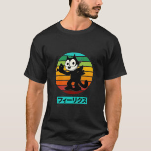 Felix Cartoon Cat Retro Rainbow Sunset Japanischer T-Shirt