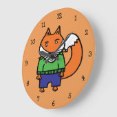 Felix der Fuchs Große Wanduhr (Winkel)
