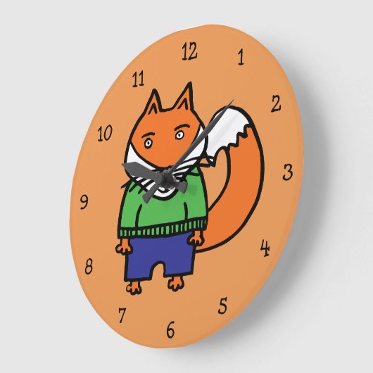 Felix der Fuchs Große Wanduhr (Winkel)