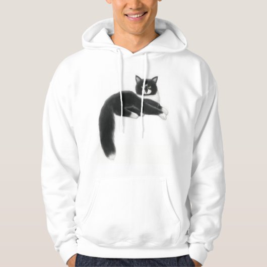 Felix der schwarze u. weiße KatzeHoodie Hoodie (Vorderseite)