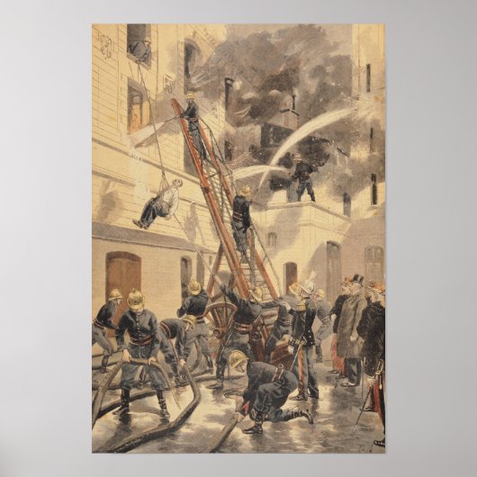 Felix Faure mit den Feuerwehrleuten Poster (Vorne)