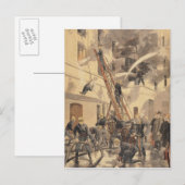 Felix Faure mit den Feuerwehrleuten Postkarte (Vorne/Hinten)