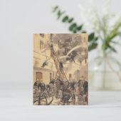 Felix Faure mit den Feuerwehrleuten Postkarte (Stehend Vorderseite)