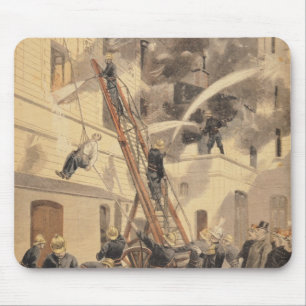 Felix Faure mit den Feuerwehrmännern Mousepad