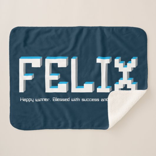 Felix-Jungs-Name und Bedeutung Pixel-Text-Gamer Sherpadecke (Vorderseite (Horizontal))