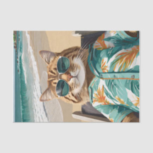 Felix Kicking Back, Maine Coon am Strand Seidenpapier