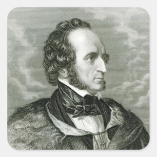 Felix Mendelssohn 2 Quadratischer Aufkleber