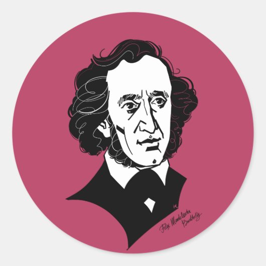 Felix Mendelssohn Bartholdy Runder Aufkleber (Vorderseite)