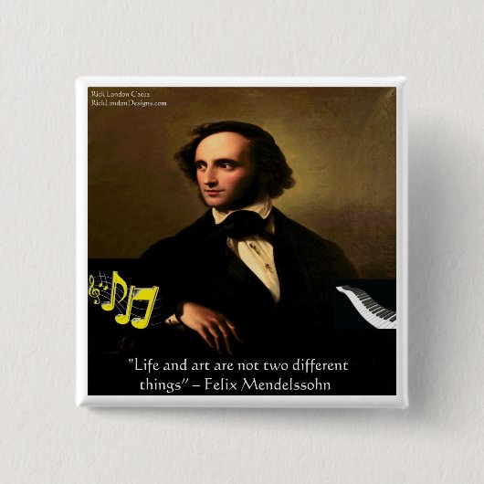 Felix Mendelssohn Life ist Kunsttitelgeschenke & C Button (Vorderseite)