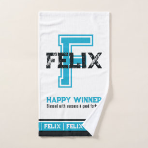 Felix-Name bedeutet sports monowhite Badhandtuch Set