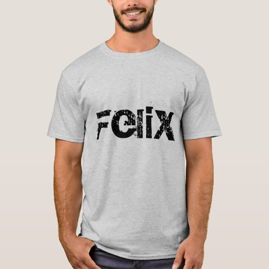 Felix, schwarzer Charakter der Waise, Blockschrift T-Shirt (Vorderseite)
