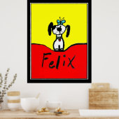 Felix The Dog Art Deco Vintage Poster (Küche)