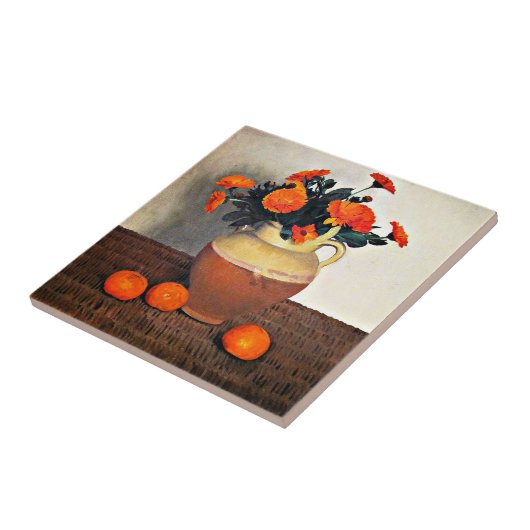 Felix Vallotton art, Marigolds und Mandarinen Fliese (Seite)