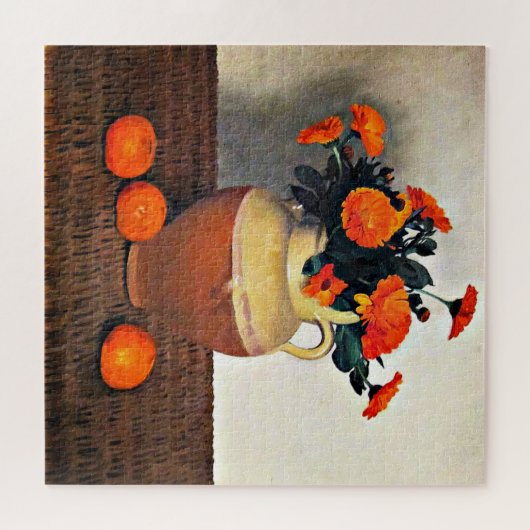 Felix Vallotton art, Marigolds und Mandarinen Puzzle (Horizontal)