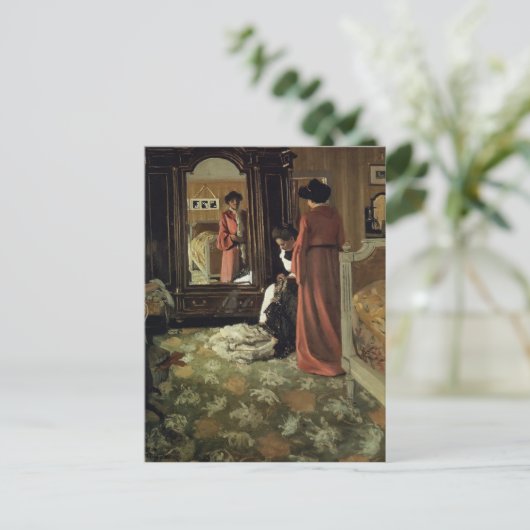 Felix Vallotton - Interieur, Schlafzimmer mit zwei Postkarte (Stehend Vorderseite)