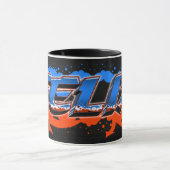 Felix Vorname Name Graffiti blue orange Tasse (Zentrum)