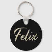 Felix-weiß-Button-Schlüsselname Schlüsselanhänger (Vorderseite)