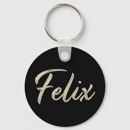 Felix-weiß-Button-Schlüsselname Schlüsselanhänger (Vorderseite)