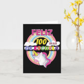 Feliz 100 Dias de Escuela 100 Tage Schule Karte (Gelbe Blume)