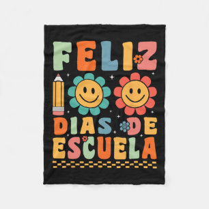 Feliz 100 Dias De Escuela Groovy 100 Tage Spanisch Fleecedecke